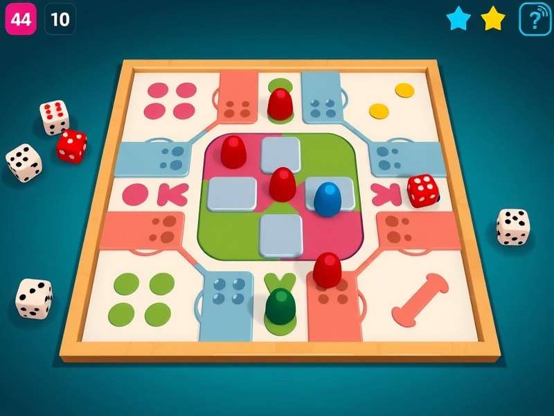 Ludo King Master gameplay screenshot showing colorful board and tokens